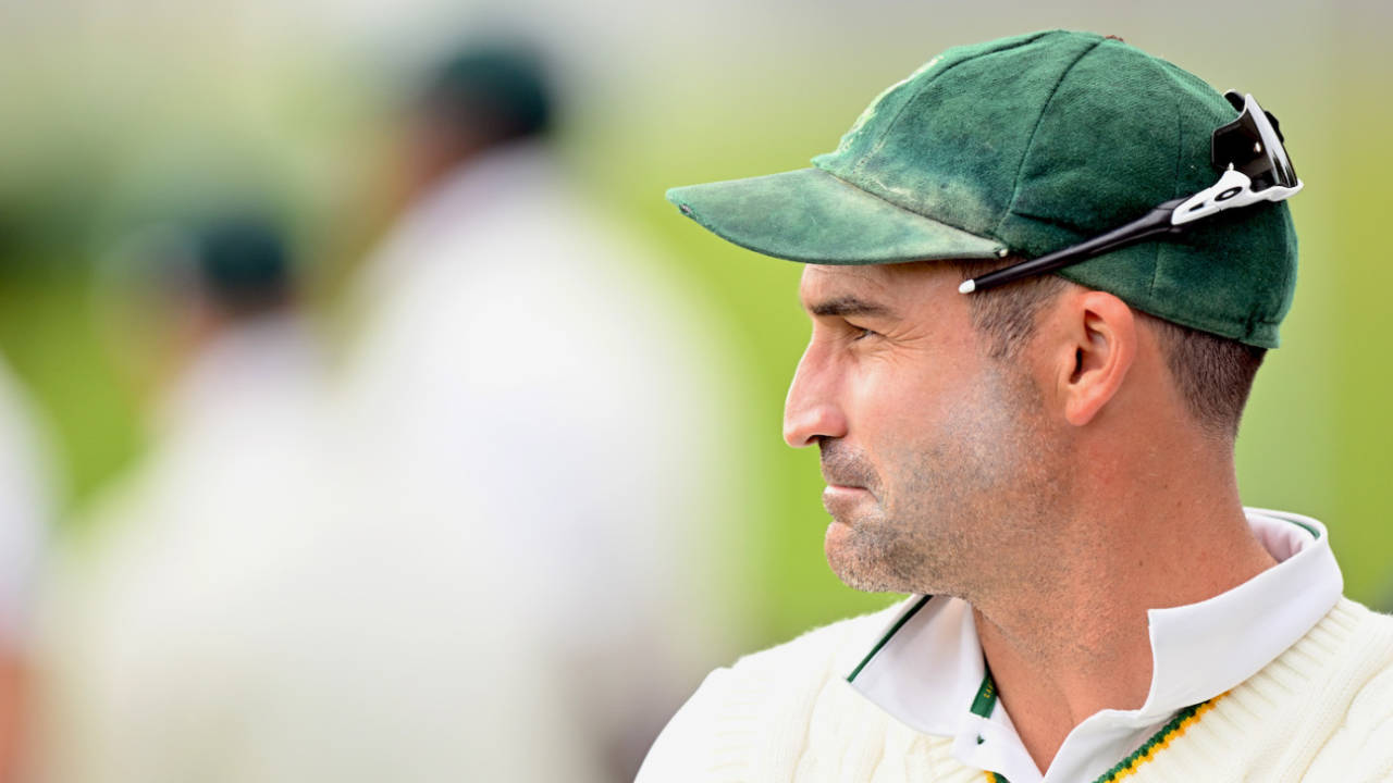 Dean Elgar looks on as the match draws to a close, New Zealand vs South Africa, 2nd Test, Christchurch, 5th day, March 1, 2022