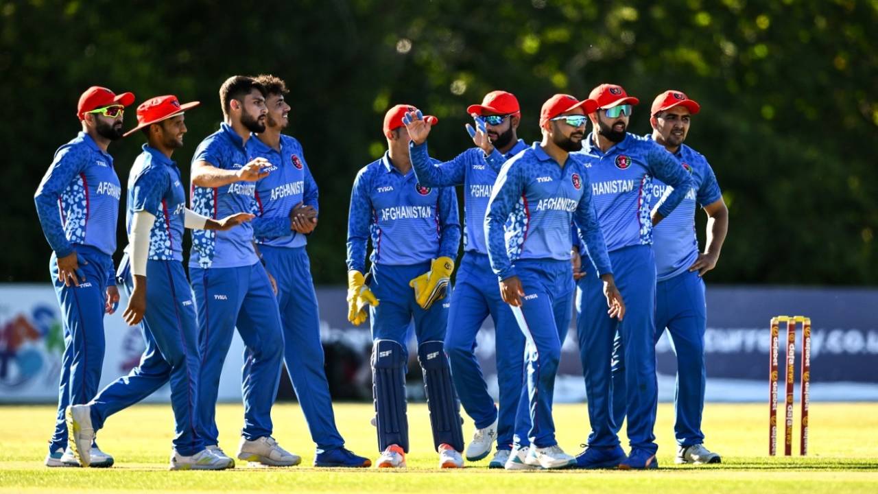 Afghanistan get together after Naveen-ul-Haq got Curtis Campher, Ireland vs Afghanistan, 3rd T20I, Belfast, August 12, 2022