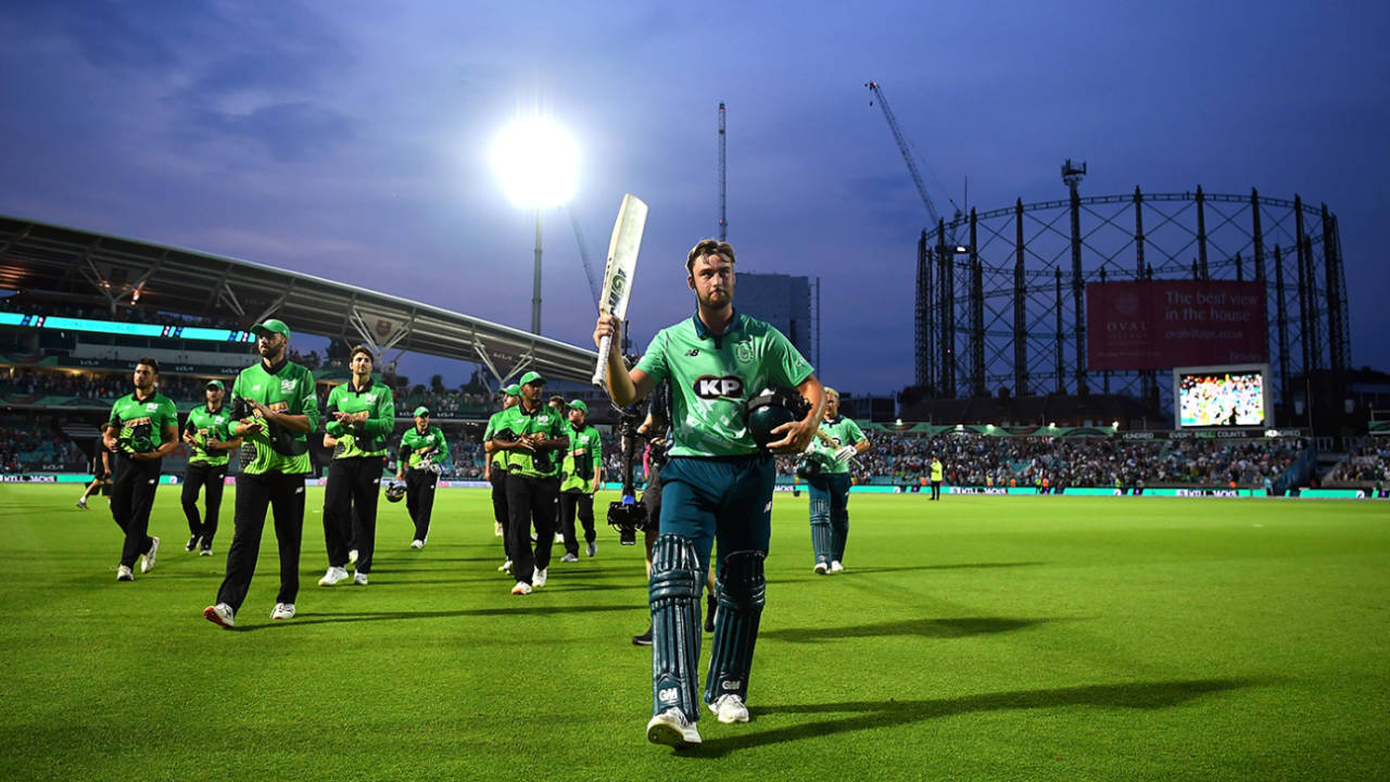 Will Jacks walks off after making 108 not out, Oval Invincibles vs Southern Brave, Men's Hundred, The Kia Oval, August 14, 2022