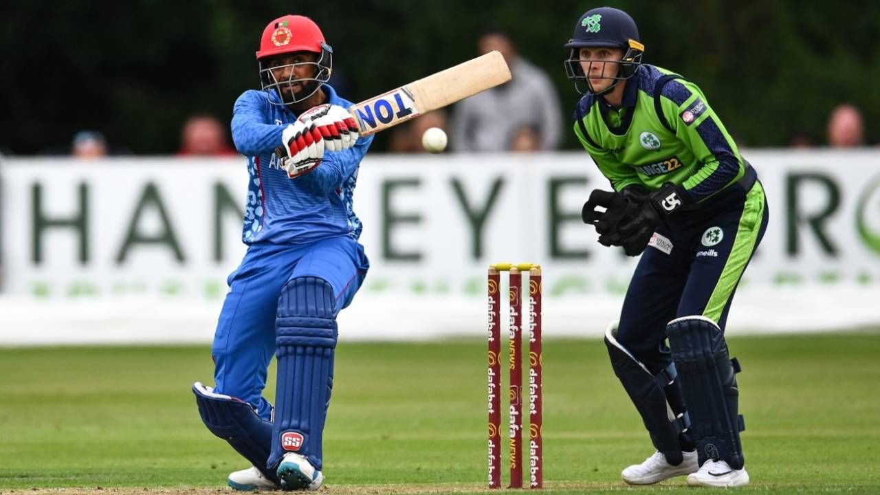Usman Ghani pummeled Simi Singh for 20 off an over, Ireland vs Afghanistan, 5th T20I, Belfast, August 17, 2022