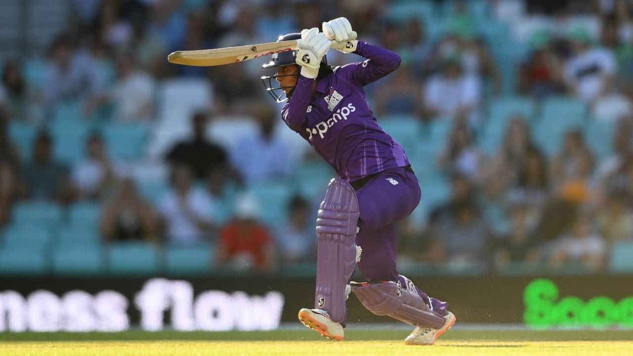 Jemimah Rodrigues creams a drive through the off side, Oval Invincibles vs Northern Superchargers, Women's Hundred, Kia Oval, August 11, 2022