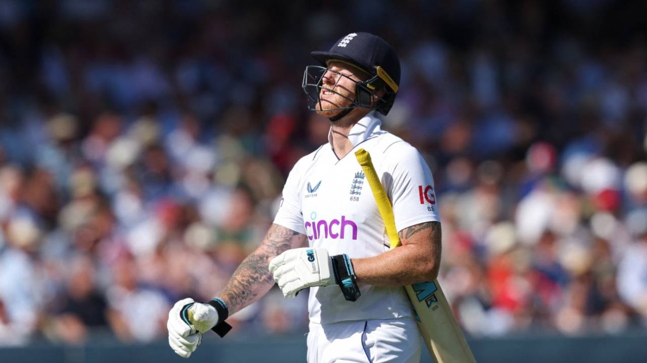 Ben Stokes grimaces after holing out to deep midwicket, England vs South Africa, 1st Test, Lord's, London, 3rd day, August 19, 2022