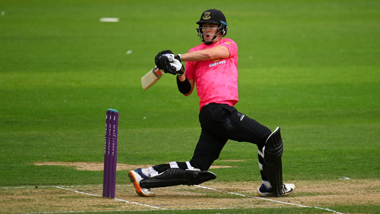 Ali Orr of Sussex plays a shot during the Royal London One Day Cup match between Somerset and Sussex at The Cooper Associates County Ground on August 19, 2022 in Taunton
