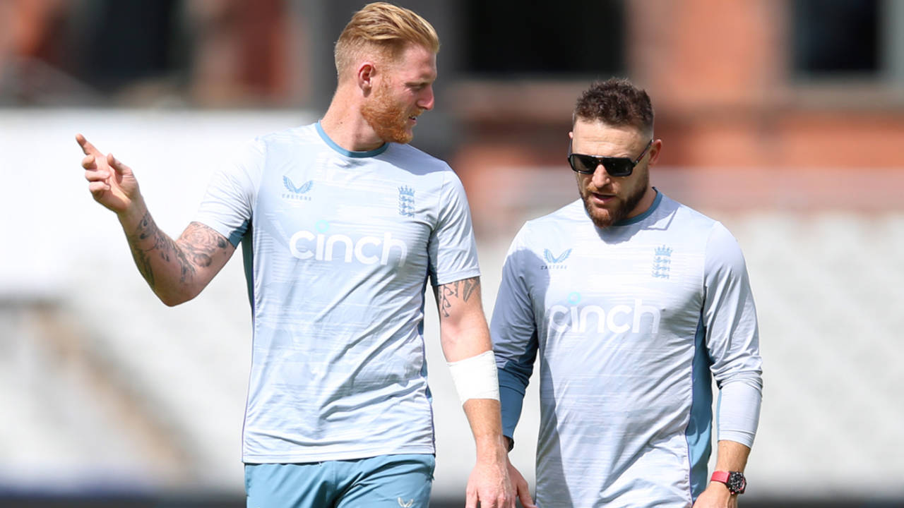 Ben Stokes and Brendon McCullum head out for England training at Old Trafford&nbsp;&nbsp;&bull;&nbsp;&nbsp;Getty Images
