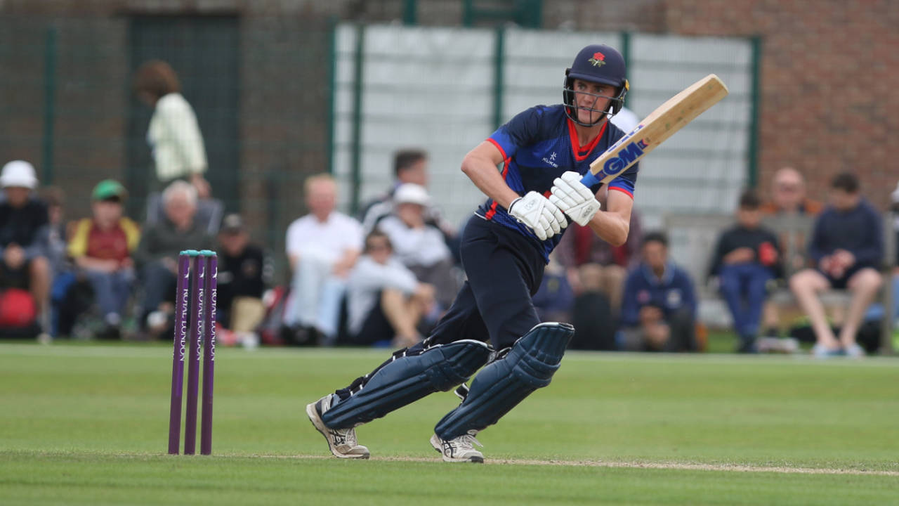 George Balderson bats for Lancashire, Durham v Lancashire, Royal London Cup, Roseworth Terrace, Newcastle, August 5, 2021