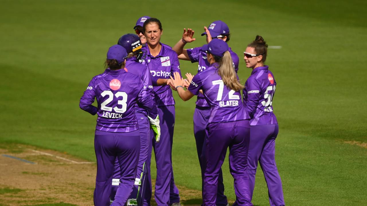 Jenny Gunn celebrates after picking up a wicket, Welsh Fire vs Northern Superchargers, Women's Hundred, Cardiff, August 26, 2022
