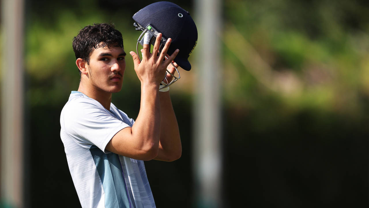 Harry Singh at England Under-19 net practice, Derby, August 27, 2022