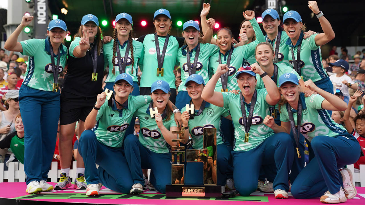 Oval Invincibles pose with their winners' medals, Oval Invincibles vs Southern Brave, Women's Hundred final, Lord's, September 3, 2022