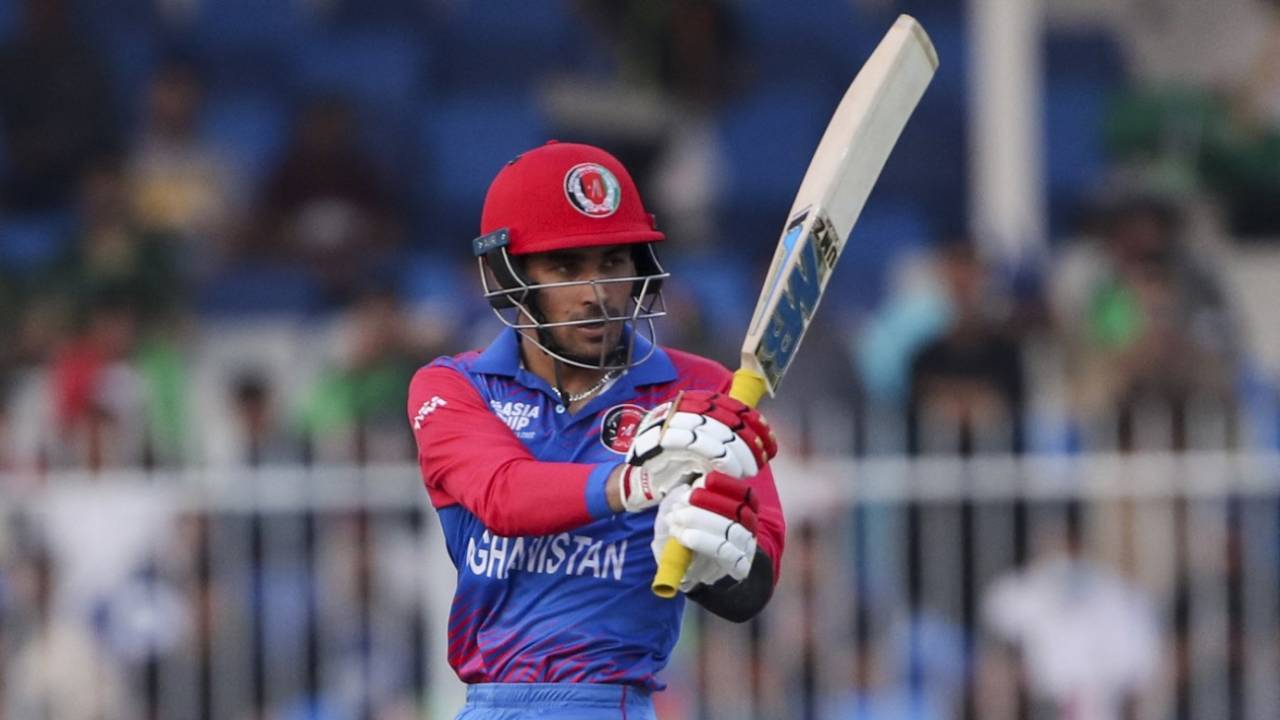 Rahmanullah Gurbaz struck two successive sixes to get Afghanistan's innings off to a quick start, Afghanistan vs Pakistan, Asia Cup Super 4s, Sharjah, September 7, 2022
