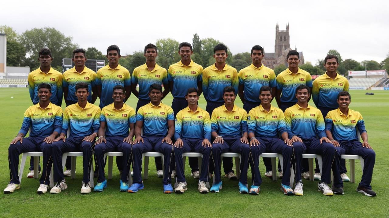 The Sri Lanka players pose for a team photograph, England U-19 vs Sri Lanka U-19, 2nd Youth ODI, Worcester, September 8, 2022