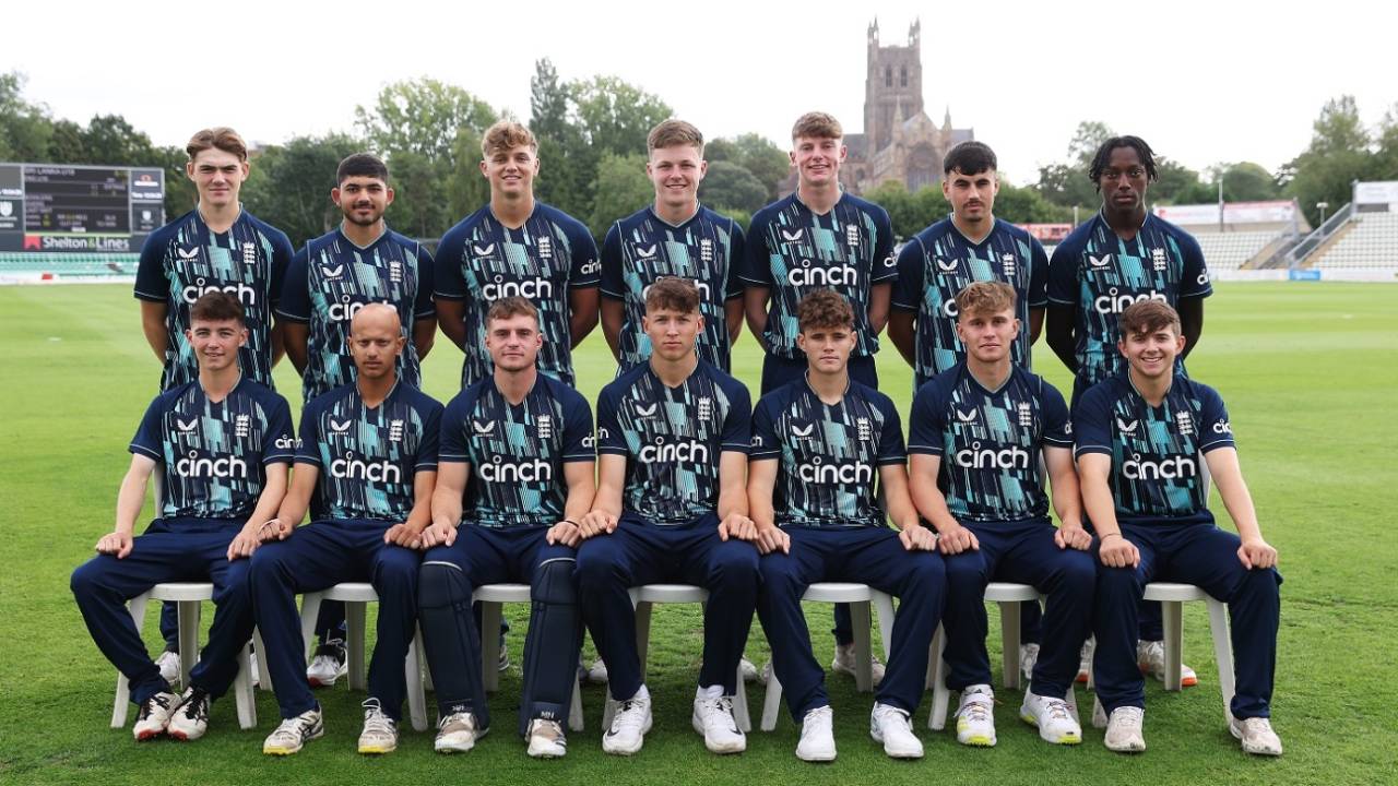 The England players pose for a team photograph, England U-19 vs Sri Lanka U-19, 2nd Youth ODI, Worcester, September 8, 2022
