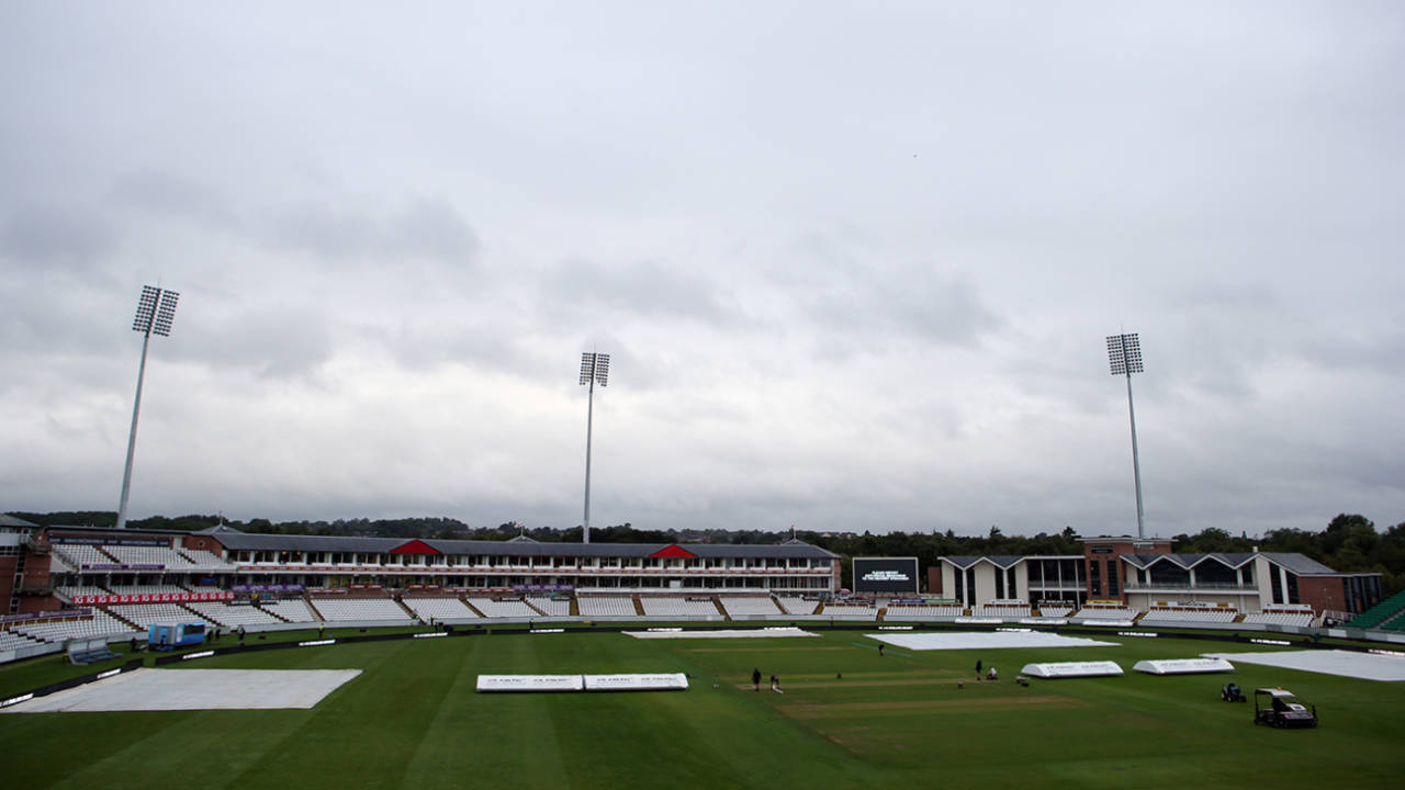 The clean-up begins after heavy rain during the afternoon, England vs India, 1st women's T20I, Chester-le-Street, September 10, 2022