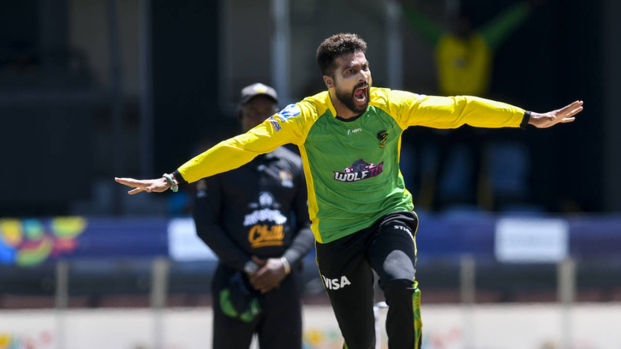 Mohammad Amir picked up two wickets, Jamaica Tallawahs vs Trinbago Knight Riders, CPL 2022, Gros Islet, September 10, 2022
