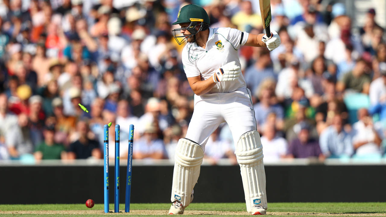 Wiaan Mulder chopped on to his stumps, England vs South Africa, 3rd Test, 4th day, The Oval, September 11, 2022