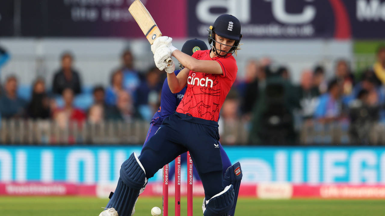 Freya Kemp struck her maiden international fifty, England vs India, 2nd women's T20I, Derby, September 13, 2022