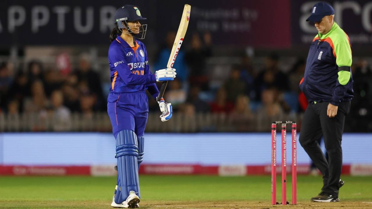 Smriti Mandhana scored a half-century in the second T20I against England&nbsp;&nbsp;&bull;&nbsp;&nbsp;ECB via Getty Images