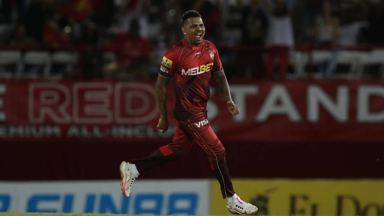 Sunil Narine was effective with both and ball as Trinbago Knight Riders took home important points, Guyana Amazon Warriors v Trinbago Knight Riders, CPL 2022, Port of Spain, September 14, 2022