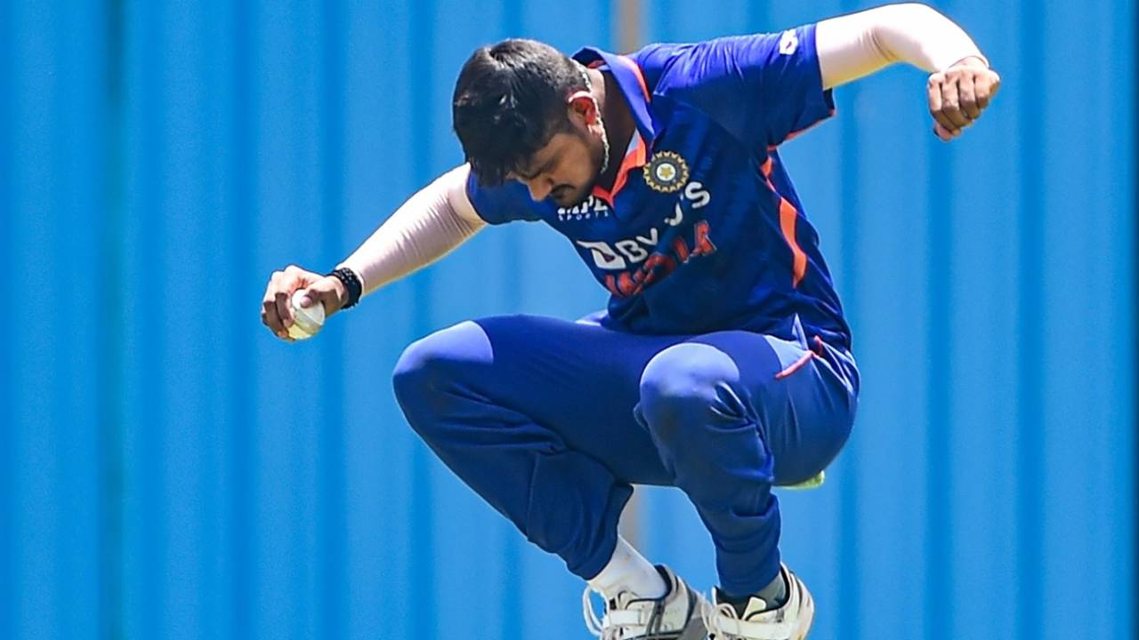 Kuldeep Sen leaps in the field, India A vs New Zealand A, 1st unofficial ODI, Chennai, September 22, 2022