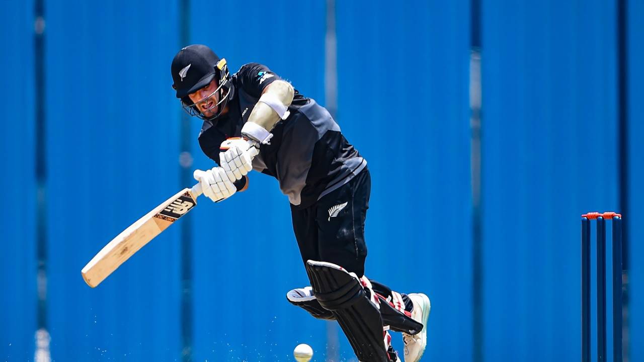 Michael Rippon plays on the leg side, India A vs New Zealand A, 1st unofficial ODI, Chennai, September 22, 2022