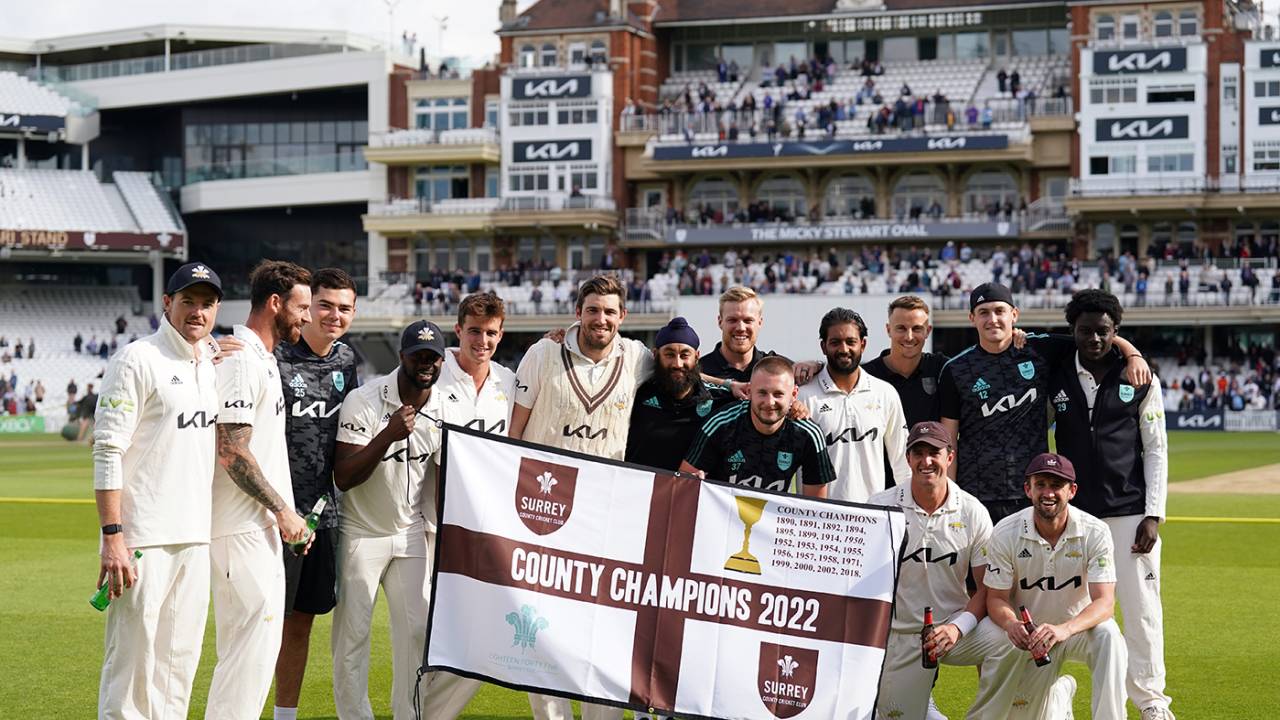 Surrey were crowned County Champions for the second time in four years, Surrey vs Yorkshire, LV= Insurance County Championship, Division One, The Oval, September 22, 2022