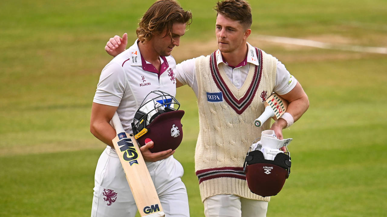 Tom Lammonby and Tom Abell both scored unbeaten hundreds, Somerset vs Northamptonshire, County Championship, Division One, Taunton, September 22, 2022