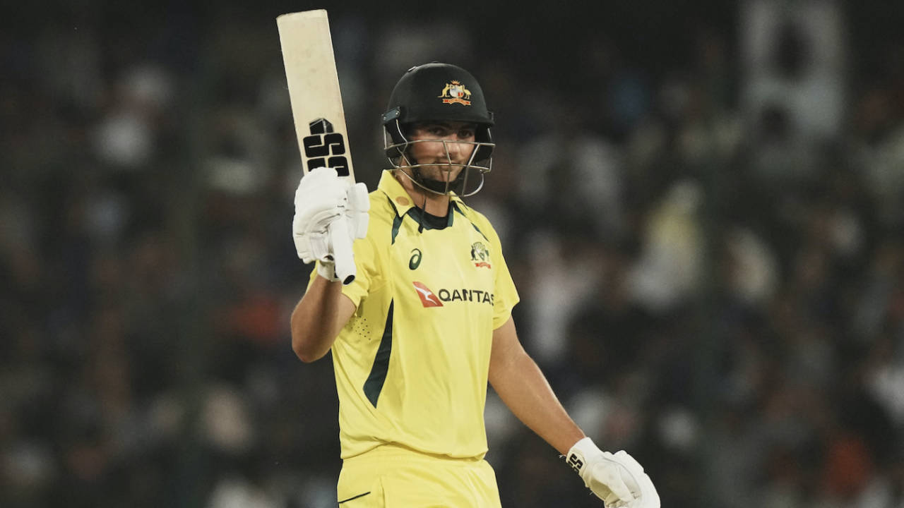 Tim David raises his bat upon getting to fifty, India vs Australia, 3rd T20I, Hyderabad, September 25, 2022
