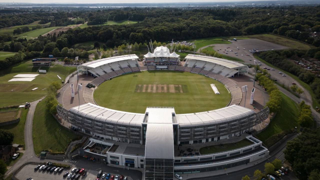 Aerial view of the Ageas Bowl, Southampton, Hampshire vs Kent, County Championship, September 22, 2022