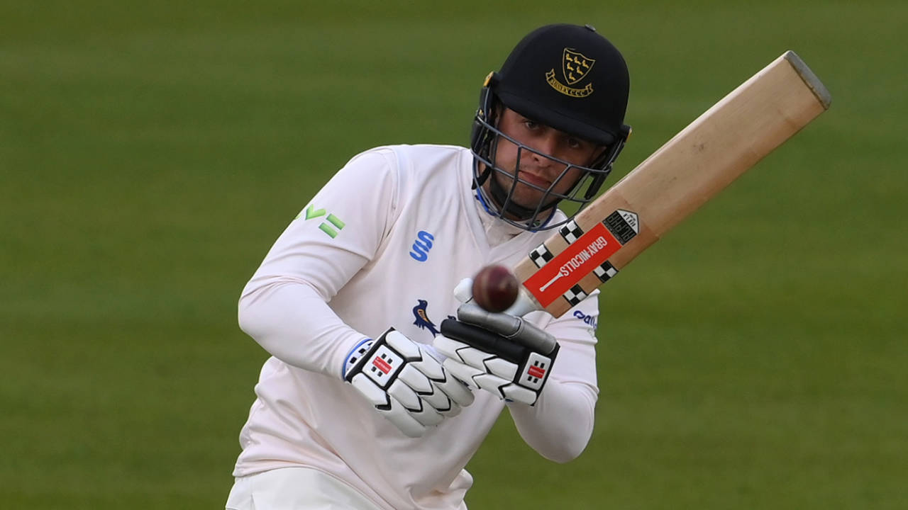 Tom Haines hits a boundary, LV= Insurance County Championship, Division Two, Sussex vs Durham, Hove, April 28, 2022