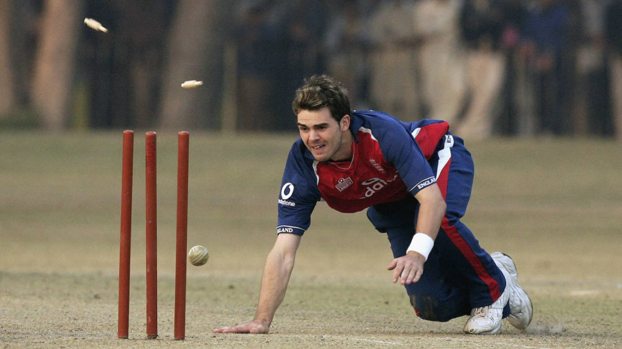 "You still remain" - James Anderson, here, during a tour game at the Bagh-e-Jinnah back in 2005&nbsp;&nbsp;&bull;&nbsp;&nbsp;Getty Images