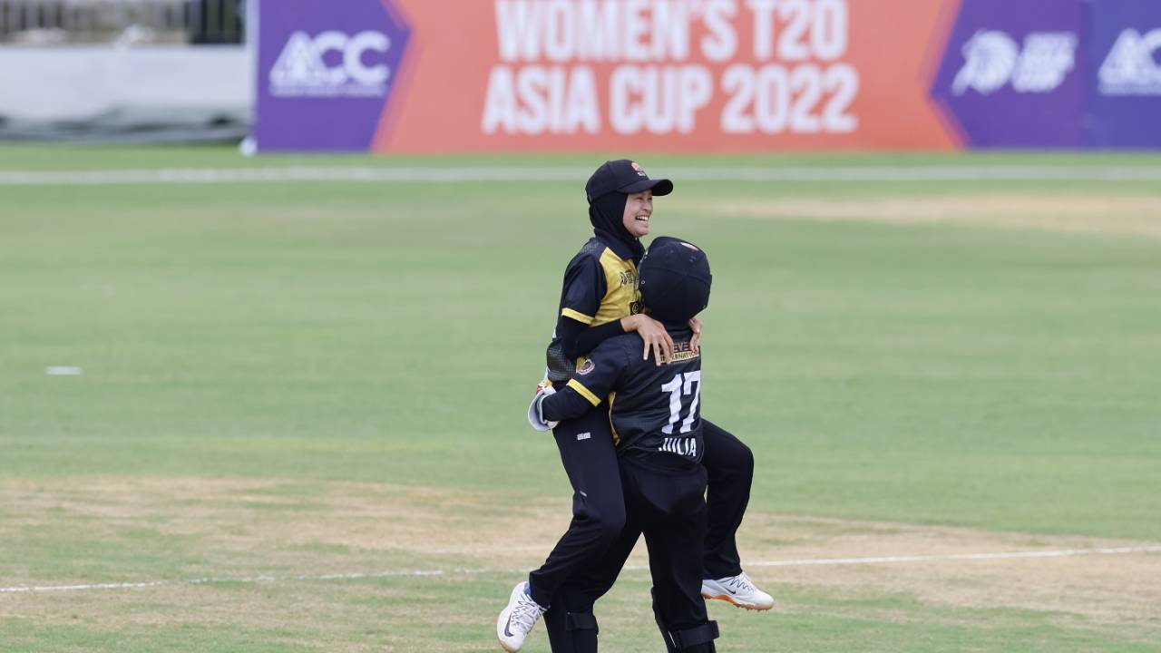 Nur Dania Syuhada, 17, took two wickets in her only over and almost picked up a third, India vs Malaysia, Women's T20 Asia Cup 2022, Sylhet, October 3, 2022