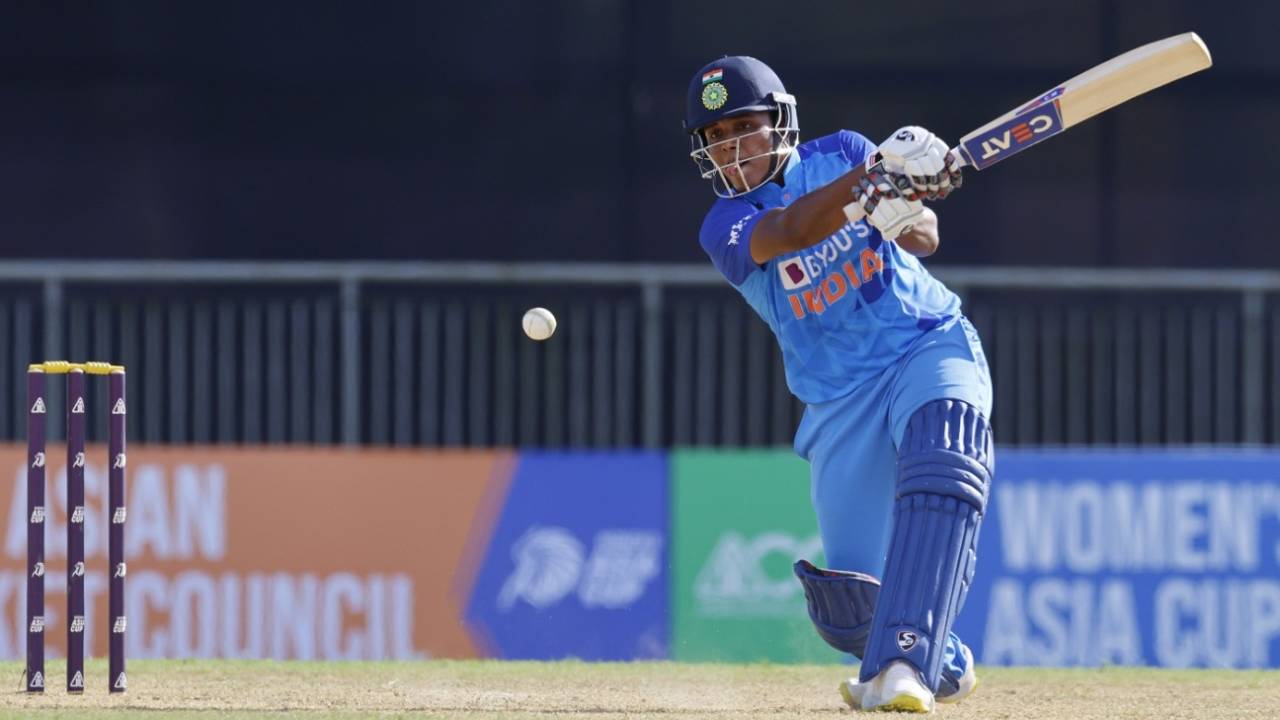Kiran Navgire powers one through wide mid-off, India v United Arab Emirates, Women's Asia Cup, Sylhet, October 4, 2022