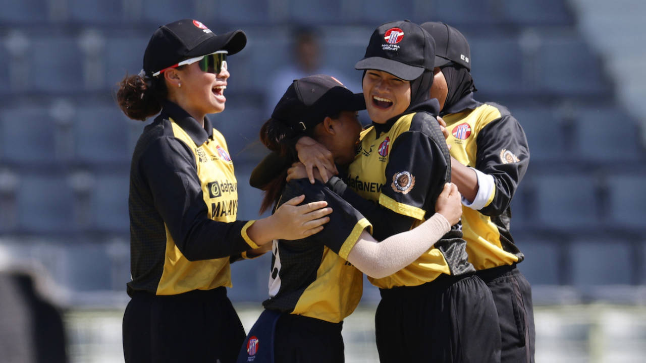 Sasha Azmi celebrates the wicket of Shamima Sultana, Bangladesh vs Malaysia, Women's Asia Cup, Sylhet, October 6, 2022