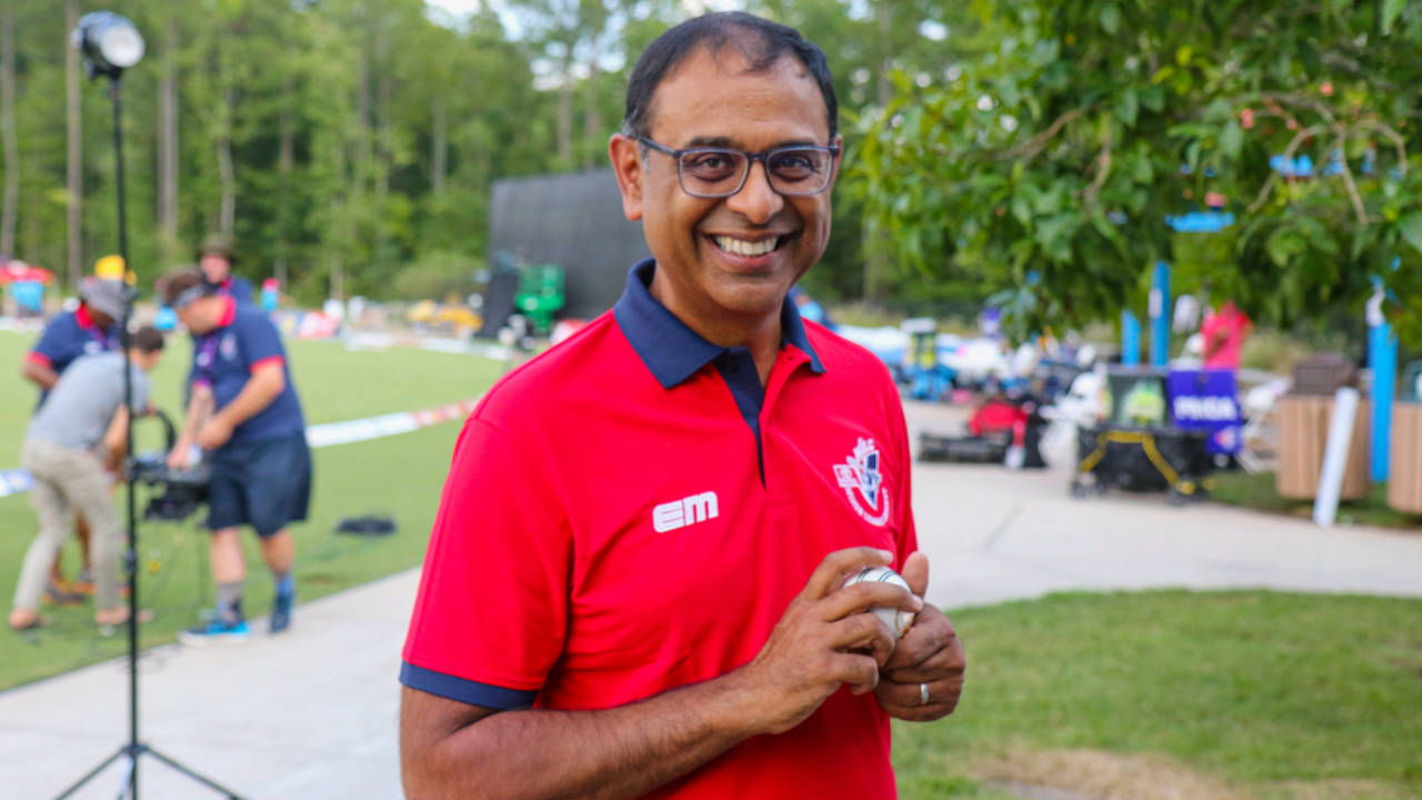 ACE and MLC co-founder Vijay Srinivasan at the 2022 Minor League Cricket T20 Championship, Morrisville, August 27, 2022