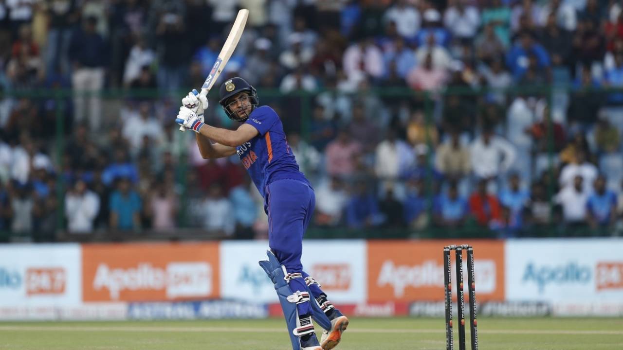 Shubman Gill flicks the ball away, India vs South Africa, 3rd ODI, Delhi, October 11, 2022