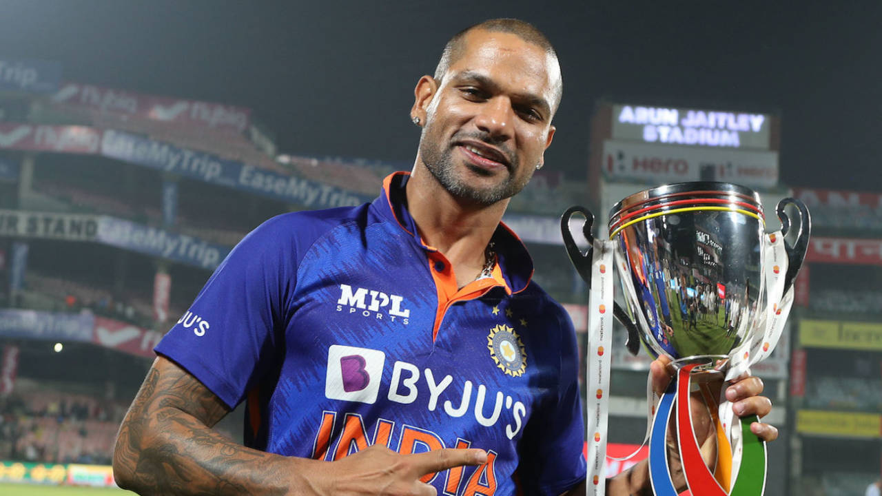 Shikhar Dhawan had a poor series with the bat, but had the trophy to show for his efforts, India vs South Africa, 3rd ODI, Delhi, October 11, 2022
