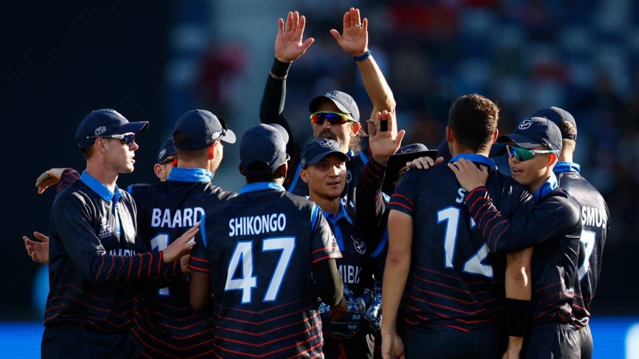 The Namibian team was a happy bunch after their win over Sri Lanka, Sri Lanka vs Namibia, Men's T20 World Cup 2022, 1st Round, Group A, Geelong, October 16, 2022