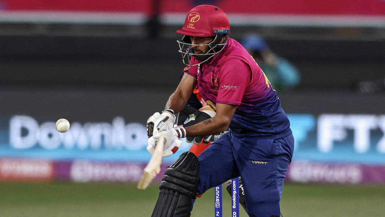 Chirag Suri made 12 in UAE's opening game, Netherlands vs UAE, Men's T20 World Cup, 1st round, Group A, Geelong, October 6, 2022