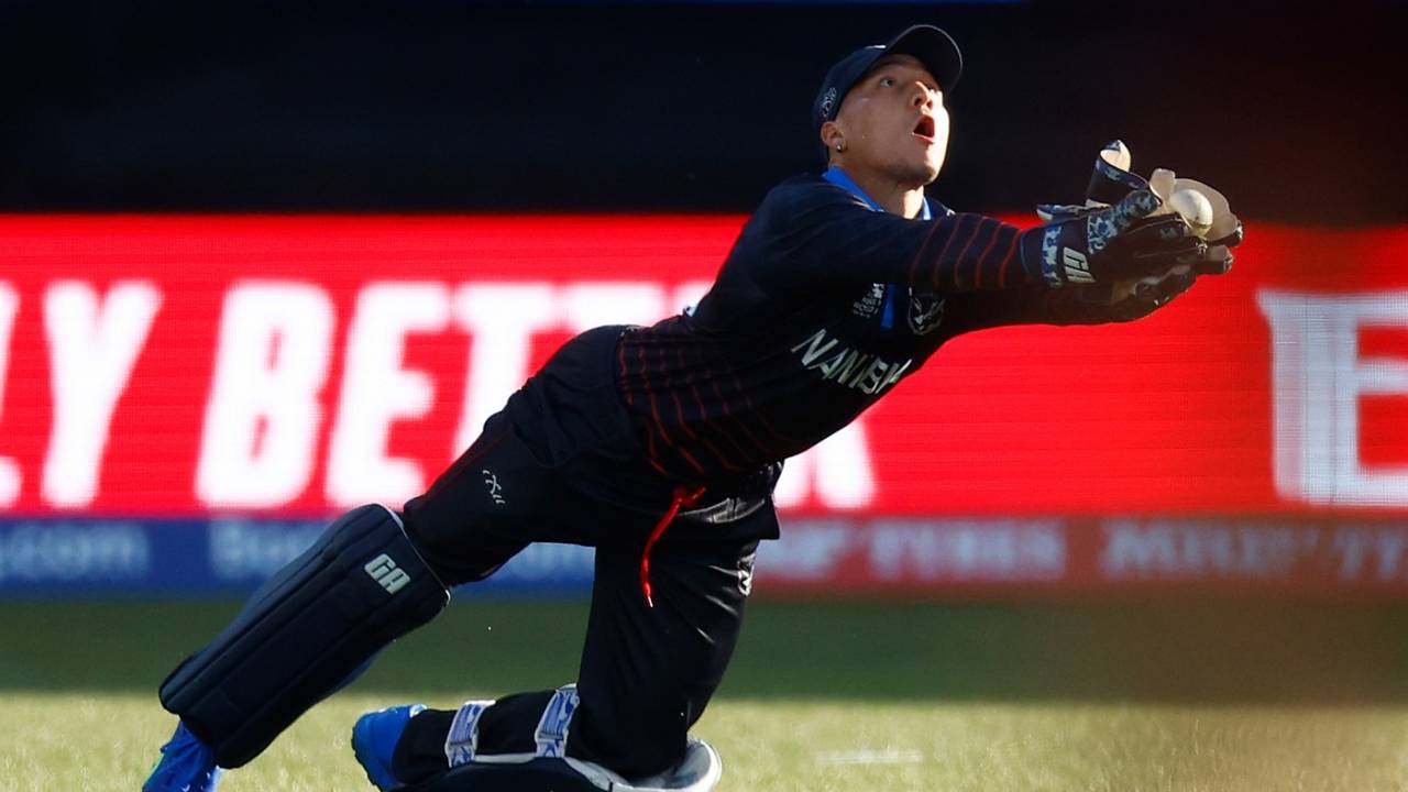 Zane Green completes a stunning catch, Sri Lanka vs Namibia, Men's T20 World Cup 2022, 1st Round, Group A, Geelong, October 16, 2022