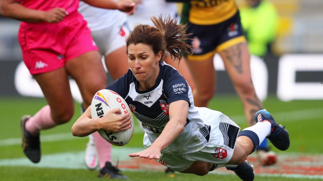Courtney Winfield-Hill has switched both countries and sports to star for England in the Women's Rugby League World Cup