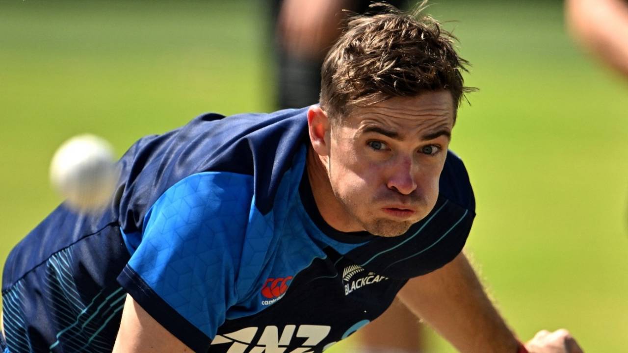 Tim Southee during a training session ahead of the semi-final, New Zealand vs Pakistan, Men's T20 World Cup, Sydney, November 8, 2022