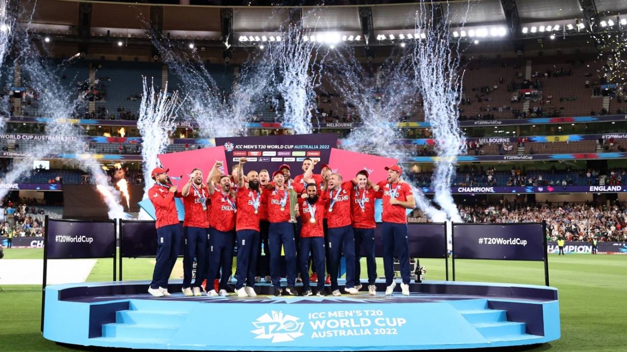 The picture-perfect moment - England on the podium, England vs Pakistan, T20 World Cup, final, November 13, 2022