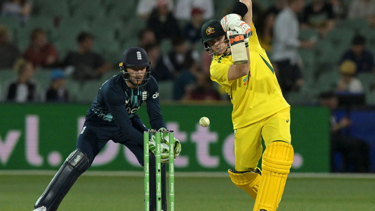 Steven Smith plays through the off side, Australia vs England, 1st ODI, Adelaide, November 17, 2022