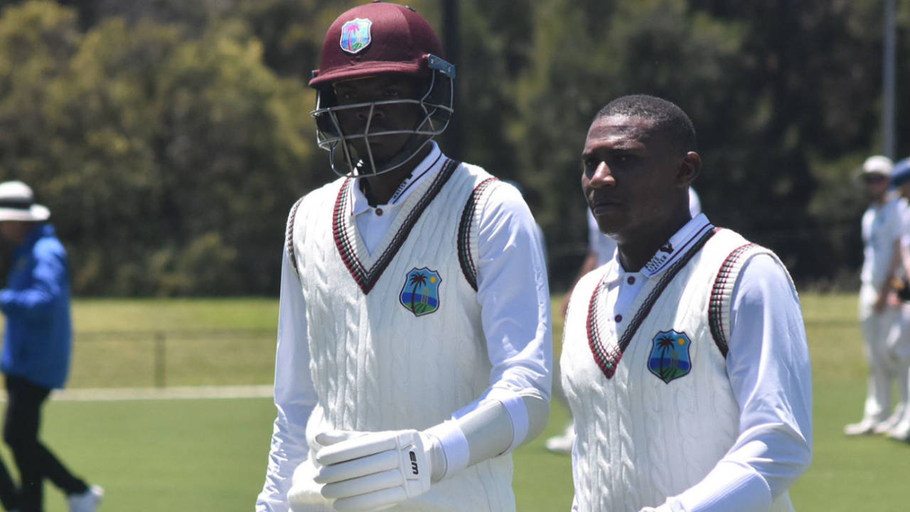 Devon Thomas (right) top-scored in both innings, NSW/ACT XI vs West Indians, Tour match, Canberra, November 19, 2022