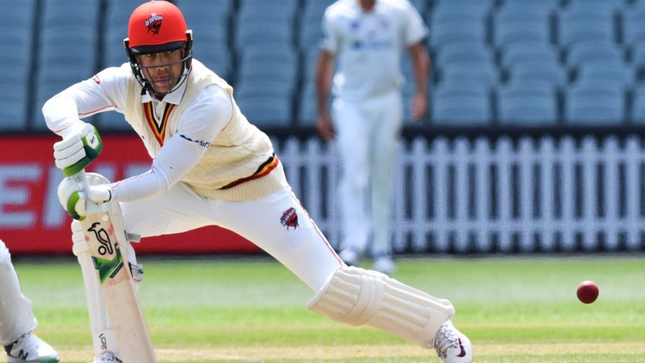 Harry Nielsen made an important 90, South Australia vs Queensland, day 2, Sheffield Shield, Adelaide, November 21, 2022