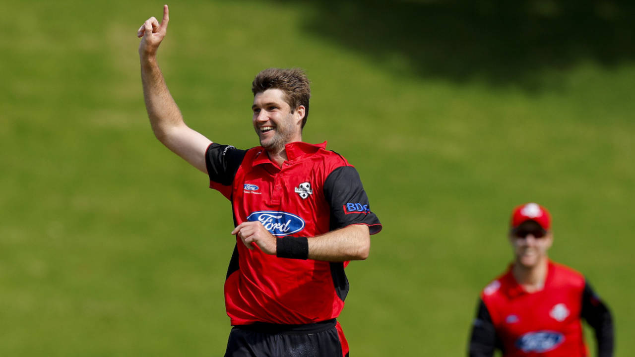Canterbury quick Henry Shipley took a hat-trick in the first game of the season, Wellington vs Canterbury, Ford Trophy, Wellington, November 22, 2022