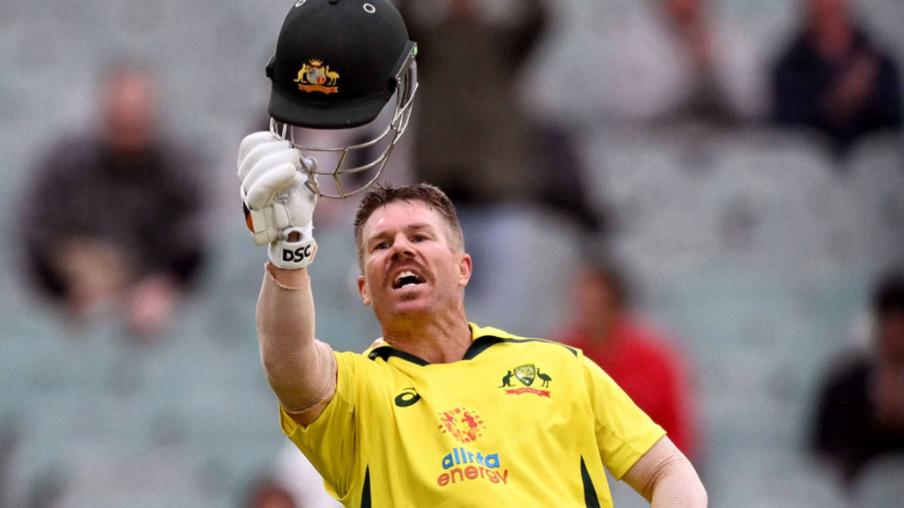 David Warner brought up his first hundred since January 2020 in the third ODI against England&nbsp;&nbsp;&bull;&nbsp;&nbsp;AFP