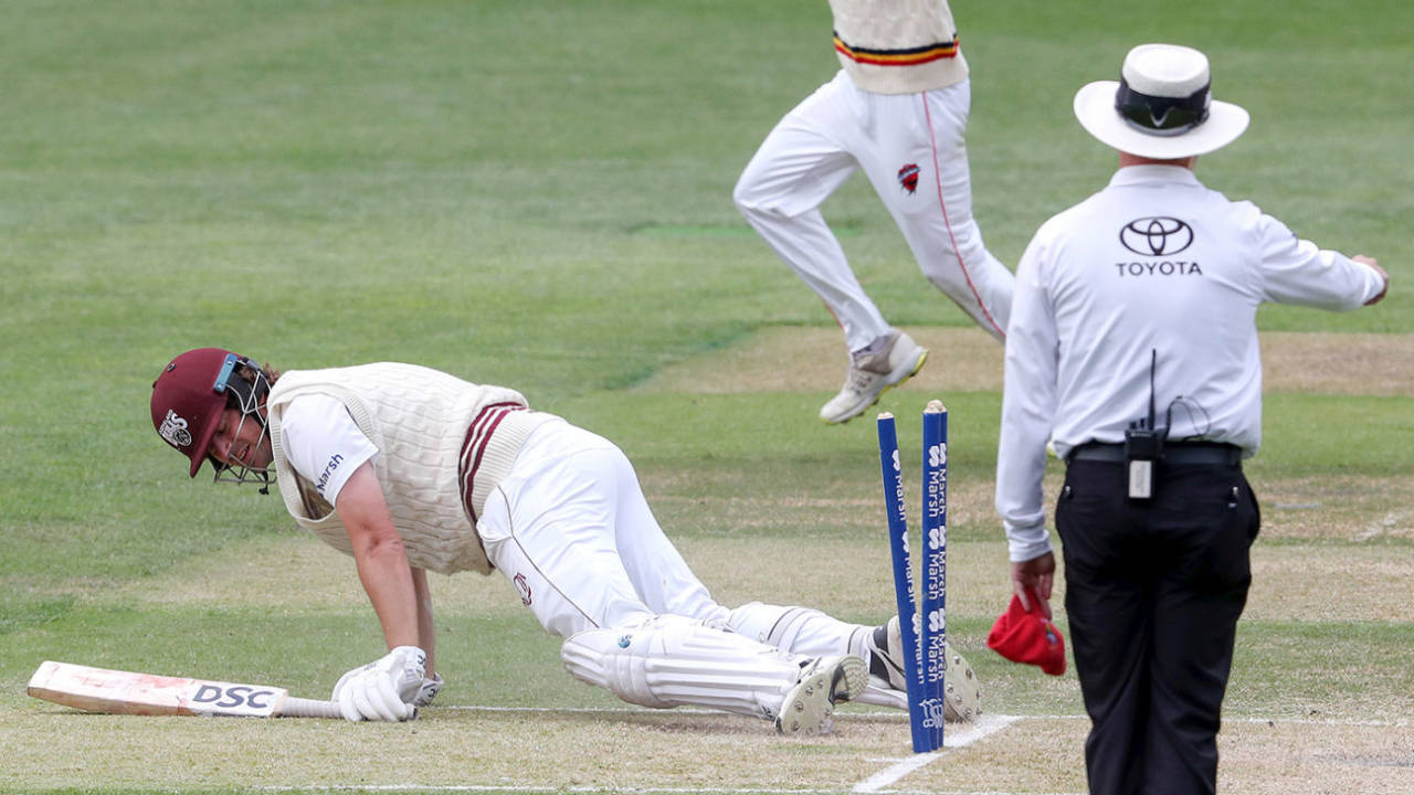 Joe Burns' run out changed the day's play, South Australia vs Queensland, Sheffield Shield, Adelaide Oval, November 22, 2022