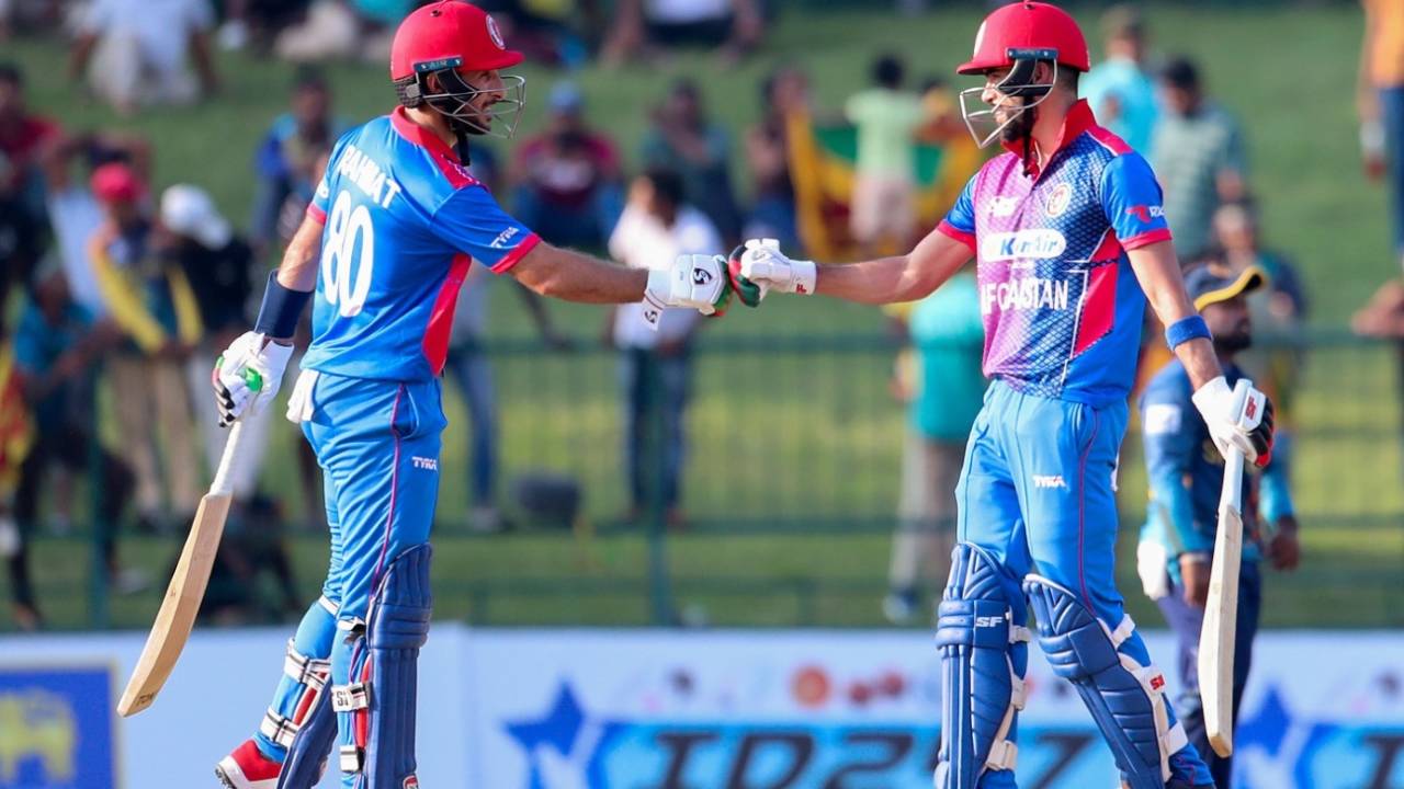 Rahmat Shah and Ibrahim Zadran added 118 for the second wicket, Sri Lanka vs Afghanistan, 1st men's ODI, Pallekele, November 25, 2022