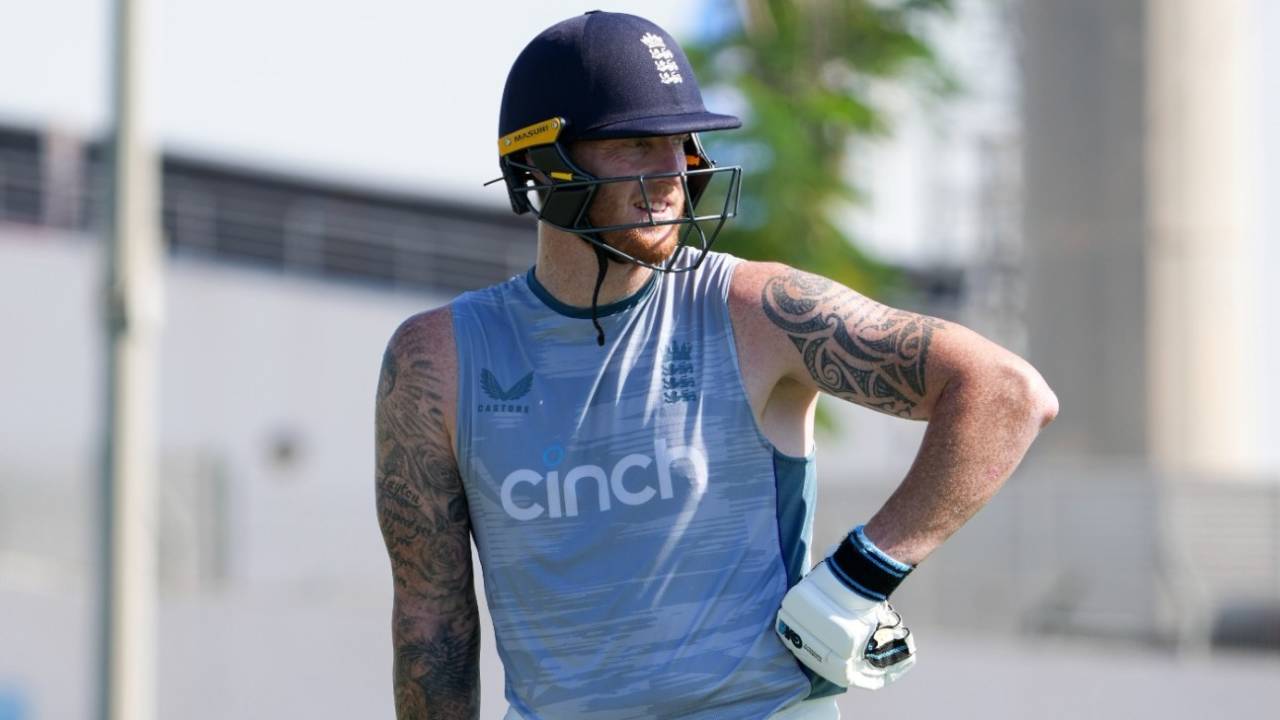 Ben Stokes has a hit in the middle on the third day of England's warm-up in Abu Dhabi&nbsp;&nbsp;&bull;&nbsp;&nbsp;ECB Images
