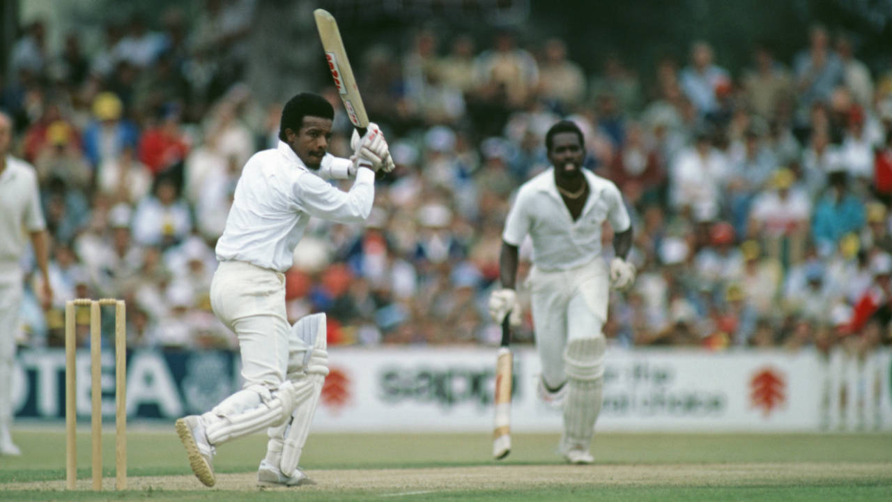 David Murray hits one on the off side, South Africa vs West Indies XI, 1st match, Durban, February 5, 1983